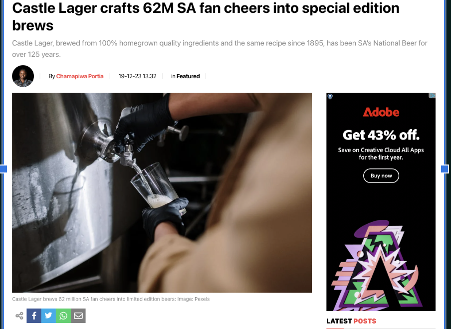 Beers brewed from literal cheers